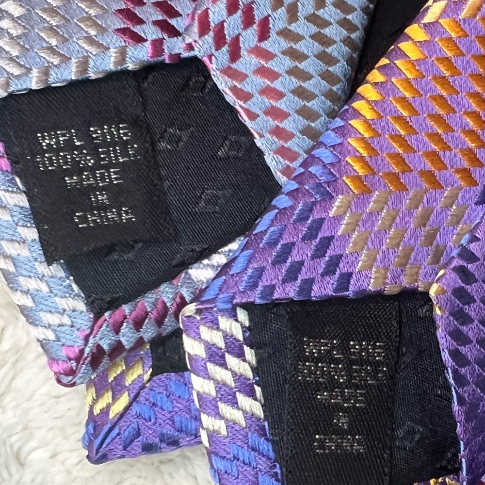 Elegant Geometric Patterned Silk Ties Set - image 6